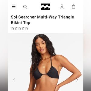 BILLABONG Sol Searcher Medium Black Triangle Bikini Top
